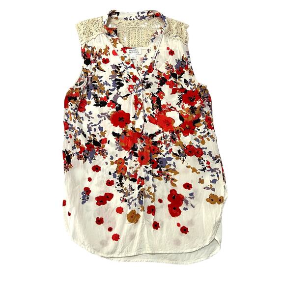 Market & Spruce SMALL Cassie Crochet Detail Top - Stitch Fix Sleeveless Blouse - Picture 8 of 11